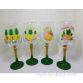 custom handmade color fancy goblet wine glass